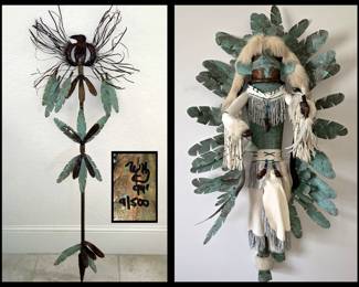 Large Cynthia Whitehawk Signed and Numbered Sculptures; The one on the right is Titled Raven Spirit; Both are Low Editions 