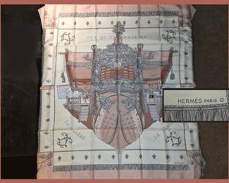 Beautiful Large Hermes Scarf in Excellent Condition. We also have Gorgeous Christian Dior and Michel Paris Scarves as well. 