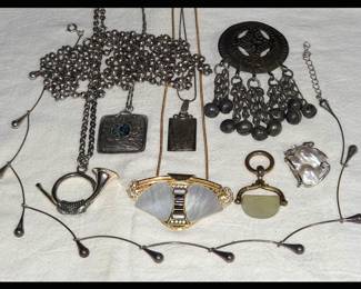 Sterling Pcs and a Signed Marena Necklace