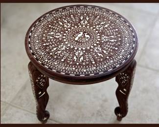 Middle Eastern Inlaid Small Stool or Table