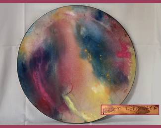 Helen Lohmeyer Signed Stained Canvas Titled Rock Explosion