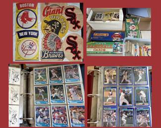Vintage Baseball Patches and Stickers and a Small Sample of the Huge Baseball Card Collection