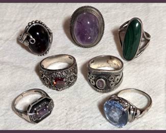 Sample of the Nice Vintage Sterling Rings Available; There are More