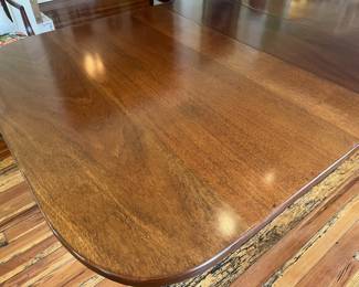 $300 1940s Chippendale-Style Double Pedestal Dining Table; one 12" leaf; overall approx. 29" x 78" x 44"
