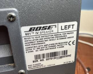 $200 Pair of Bose 601 IV speakers