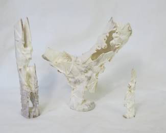 Louis Malie Zuni Trio Hanging Bats Hand Carved Antlers Fetish