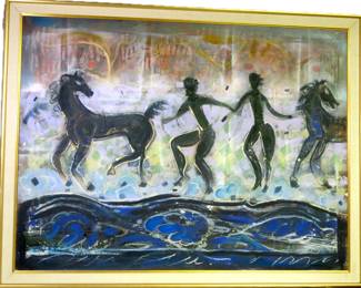 Bill Rane "Of Horses, Men, And The Sea" Oil On Canvas