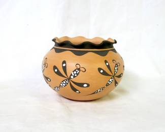 Anderson J. Peynetsa Zuni Fluted Dragonfly Bowl