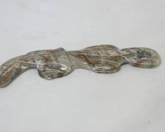 Garrick Acque Zuni Hand Carved and Etched Picasso Marble Gecko Fetish