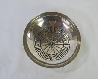 Vintage Joseph Herrera Quintana Cochiti Footed Silver Bowl