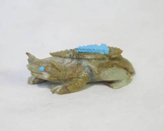 Alvin Haloo Zuni Carved Picasso Marble Horned Toad Fetish