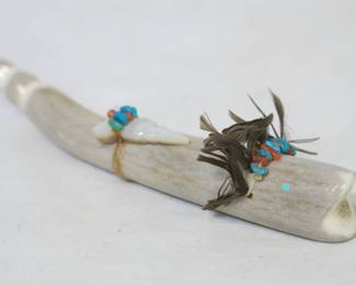 Chase Weahkee Zuni Antler Carved Avanyu Fetish 