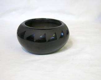 Vintage San Ildefonso Black On Black Pot
