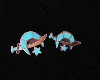 Zuni Shriner Turquoise Inlay Pins