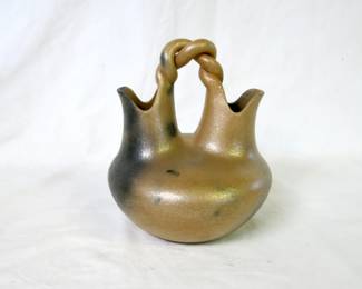 Angie Yazzie Taos Pueblo Micaceous Wedding Vase