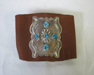 Jimmy Jackson Navajo Sterling Silver and Kingman Turquoise Ketoh Bracelet