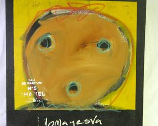 Gregory Lomayesva 1997 Hopi Chanel No. 5 Oil On Canvas