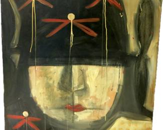 Gregory Lomayesva 2004 Hopi Folk Art Hopi Maiden Oil On Canvas