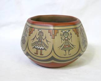 Margaret and Luther Gutierrez Santa Clara Pueblo Polychrome Octagon Pot