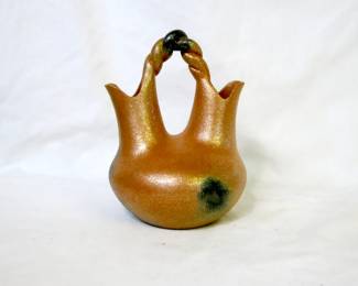 Angie Yazzie Taos Pueblo Micaceous Wedding Vase