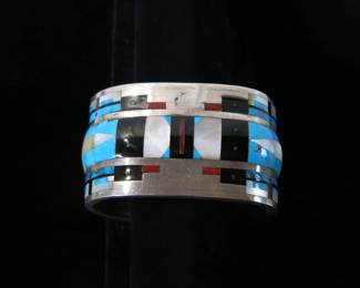 Little Eagle Zuni Channel Inlay Cuff Bracelet