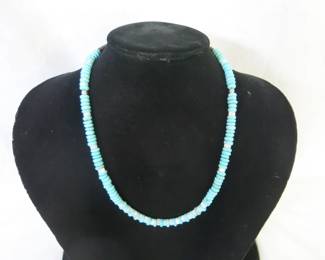 Dan Calabaza Santo Domingo Heishi Bead Choker Necklace