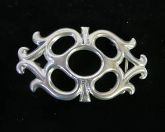 Old Pawn Navajo Sand Cast Silver Belt Buckle