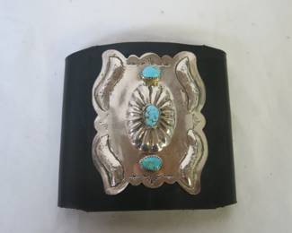Jimmy Jackson Navajo Sterling Silver and Kingman Turquoise Ketoh Bracelet
