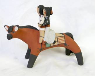 Clifford Kim Fragua Red Horse with 2 Children Storyteller