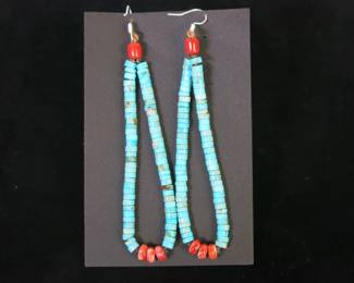 Dan Calabaza Santo Domingo Heishi Bead Dangle Earrings