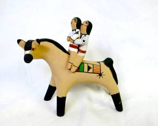 Clifford Kim Fragua Brown Horse With 2 Children Storyteller