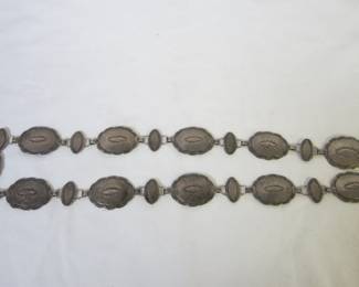Fred Harvey Era Navajo Sterling Silver Stamped Link Concho Belt