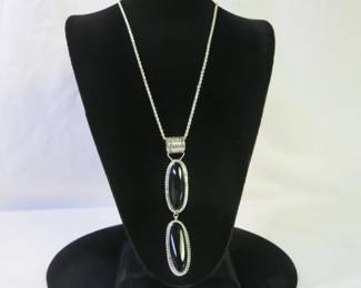 Billy Jaramillo Sterling Silver and Black Onyx Double Pendant Necklace
