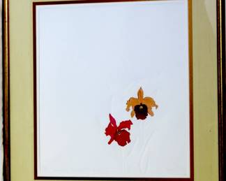 Ed Morgan Embossed Print White "Orchids" 10/20