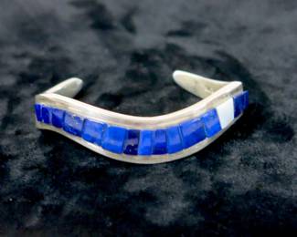 Harrison Jim Lapis Lazuli and Opal Silver Cuff Bracelet