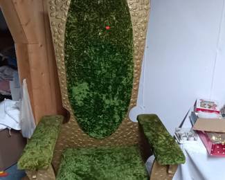 Green and gold velvet thrown 200.00 