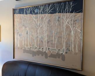 Large Art - Sheep in the woods by Stephen Kaye?
