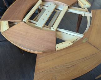 How the dining table folds out! Amazing construction!