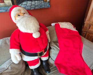 Large vintage 1950's rubber faced Santa