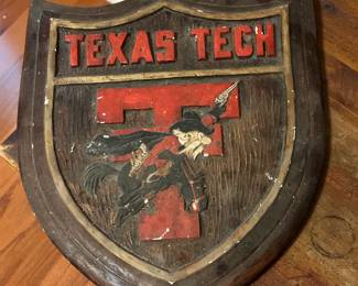 Vintage Texas Tech wall decor 