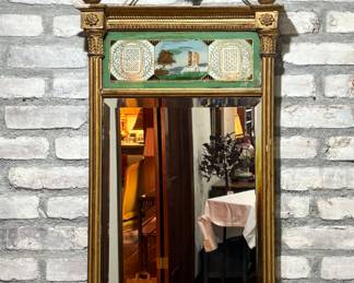 19th C. Reverse Painted Mirror