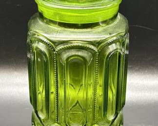 Vtg. LE Smith Moon & Stars Lidded Canister, 1/4