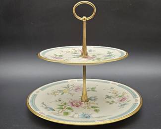 Vintage Lenox China Handled, 2-Tier Serving Plate
