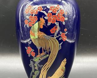 Japanese Kutani Cobalt Blue & Gilded Vase