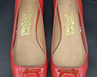 Salvatore Ferragamo Ladies Red Flats, Size 8