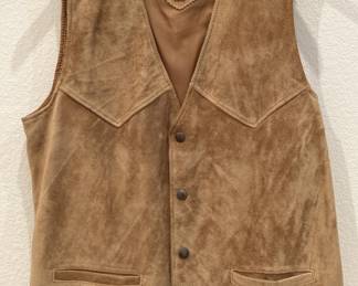 Sheplers Western Tan Suede Men's Vest, Size 42