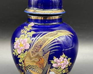 Japanese Kutani w/ Pheasant & Flower Ginger Jar