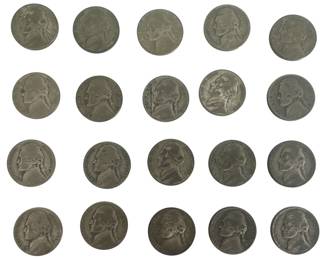 20 Silver War Nickels 