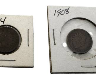 1904 1908 Indian Head Cents 