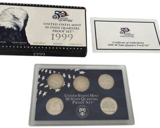 1999 US Mint Proof Set Quarters 